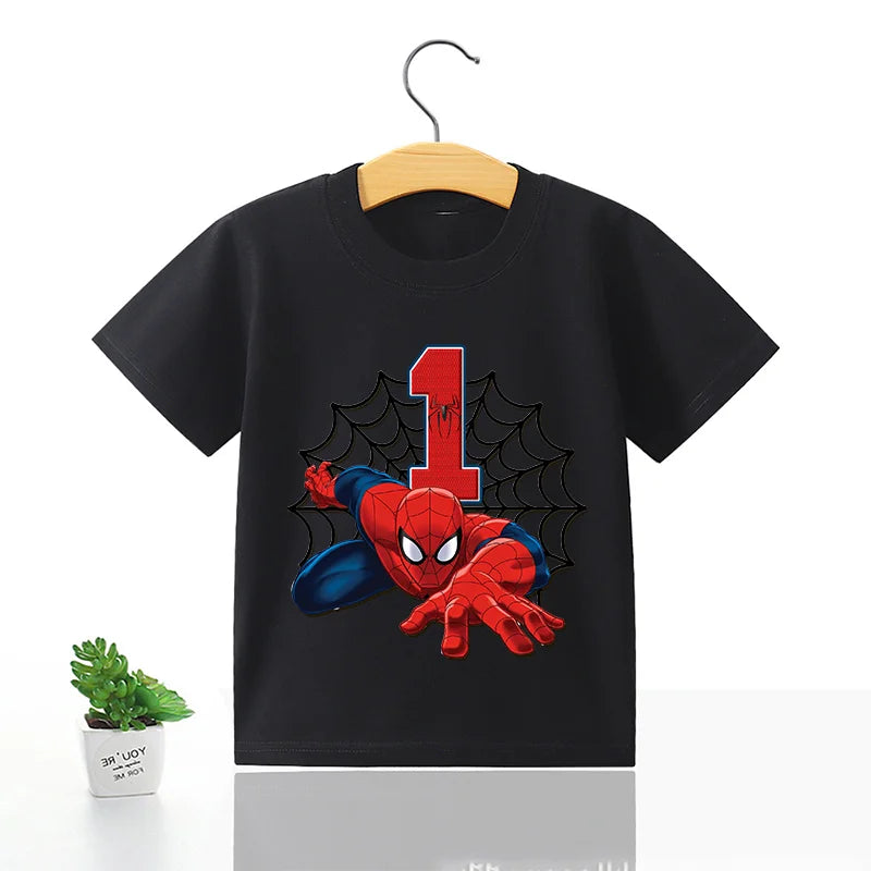 Marvel Spider-Man Birthday Number T-Shirt (1–9) - Image 6