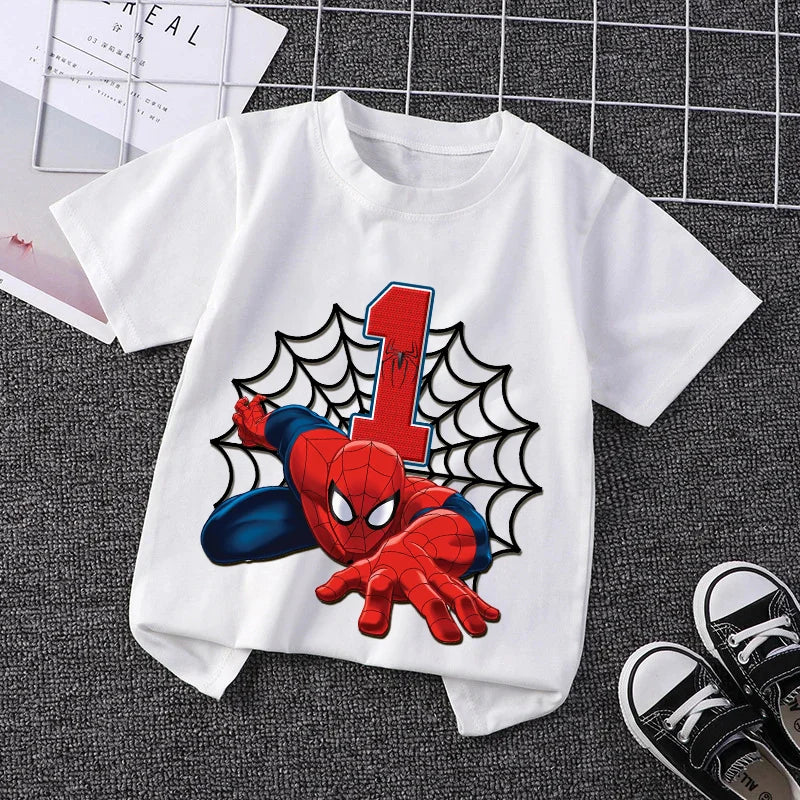 Marvel Spider-Man Birthday Number T-Shirt (1–9) - Image 14