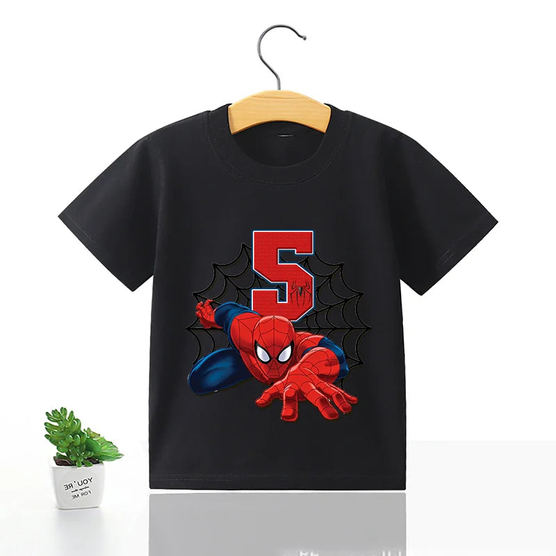 Marvel Spider-Man Birthday Number T-Shirt (1–9) - Image 5