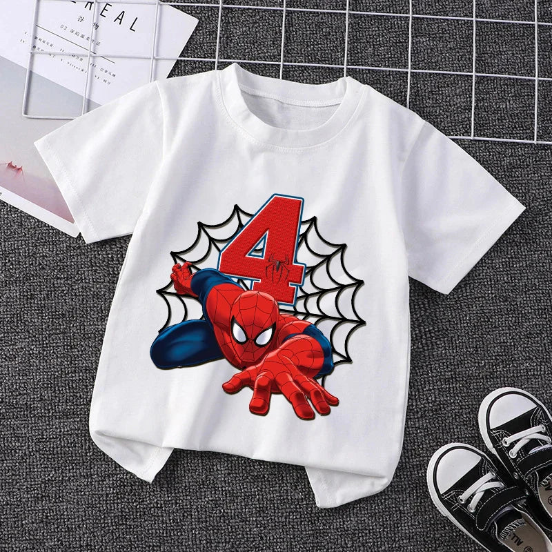 Marvel Spider-Man Birthday Number T-Shirt (1–9) - Image 2