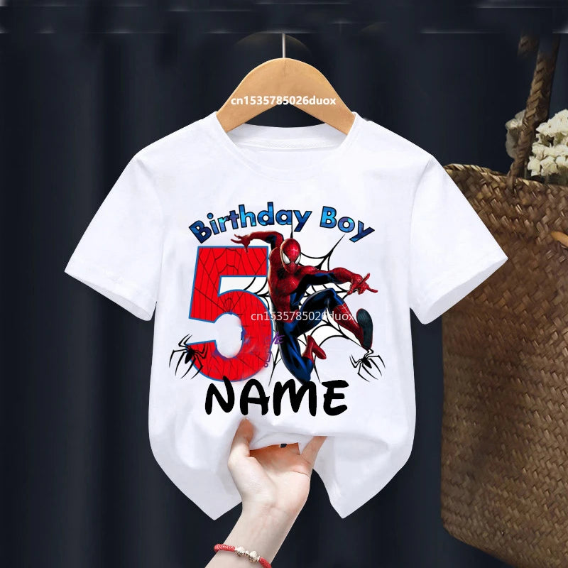 Summer 2025 Personalized Spider-Man Birthday T-Shirt
