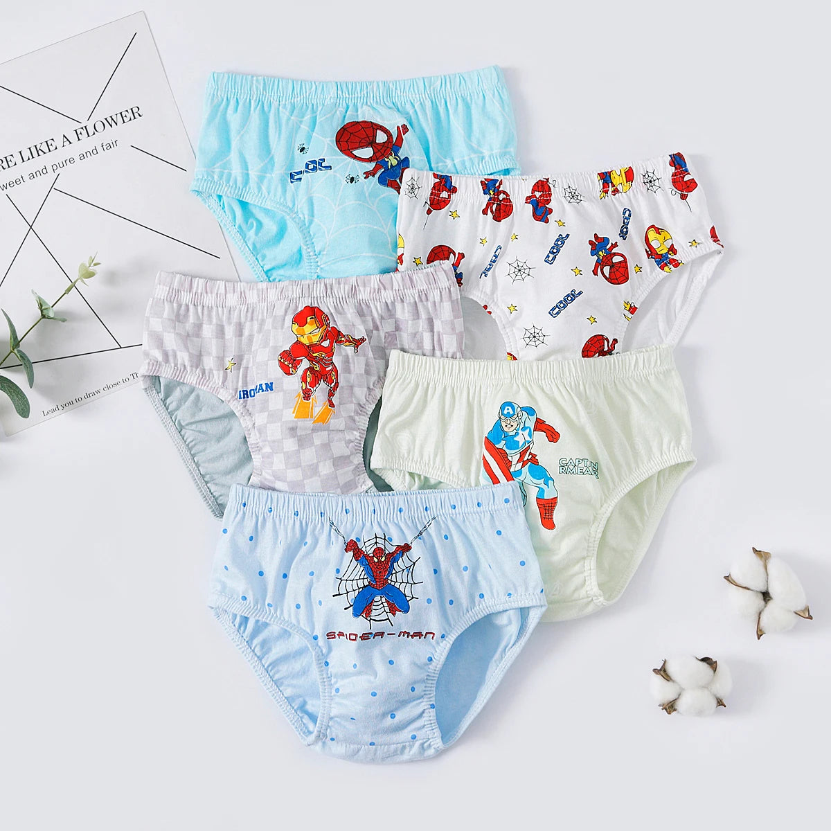 Exquisite Boxed 5-Piece Boys' Spider-Man Cotton Underwear - Image 3