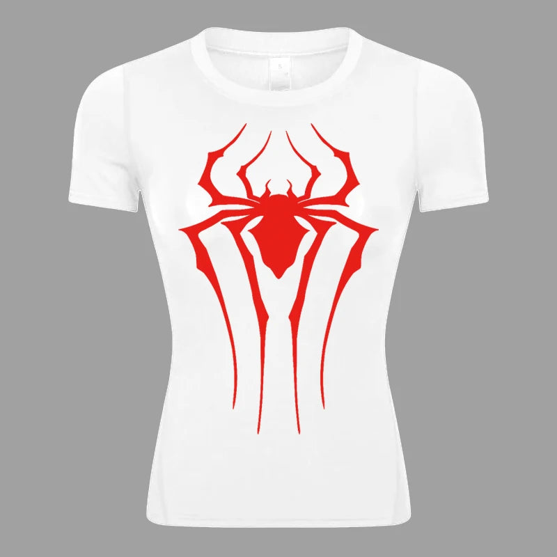 Women's Spider Print Compression Shirt - Image 21