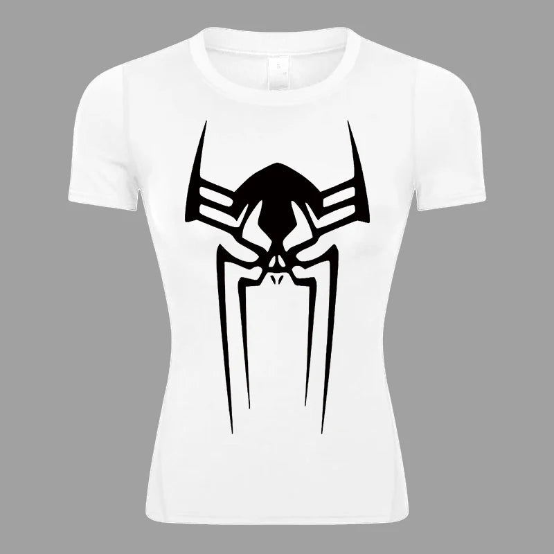 Women's Spider Print Compression Shirt - Image 8