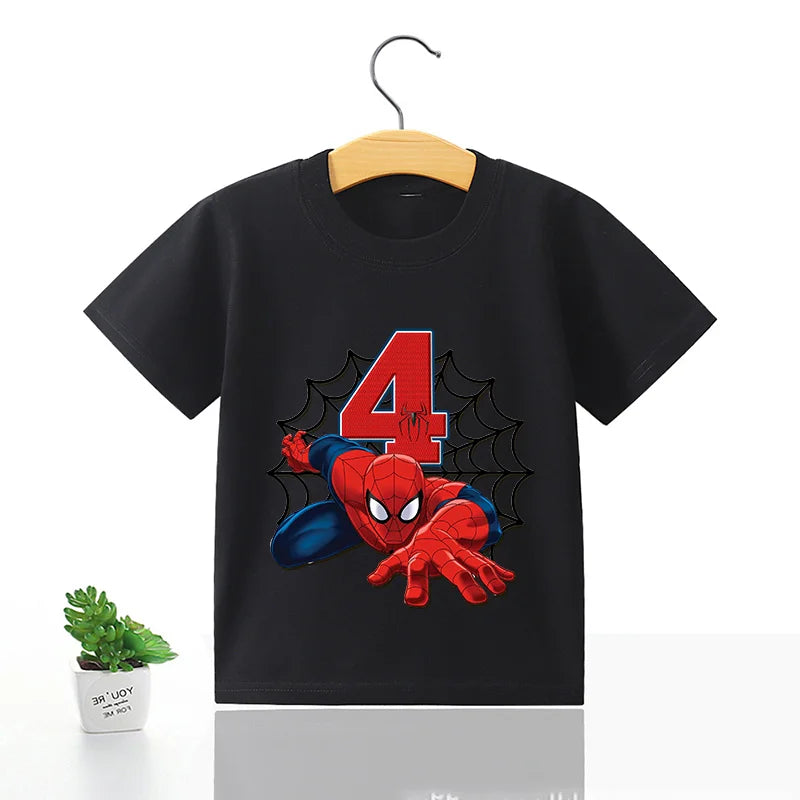 Marvel Spider-Man Birthday Number T-Shirt (1–9) - Image 4