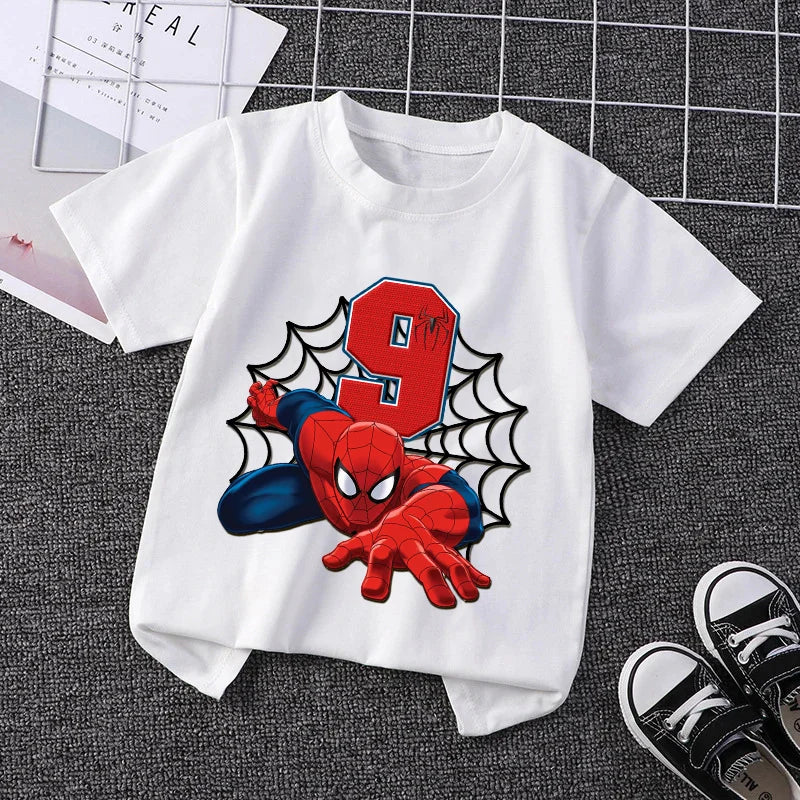 Marvel Spider-Man Birthday Number T-Shirt (1–9) - Image 13