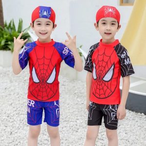 Baby Superhero Cosplay Swimsuit & Hat Set