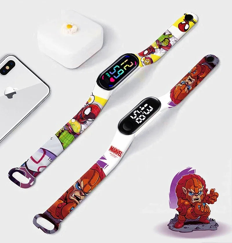 Disney Frozen & Spider-Man Children’s Anime Figure Bracelet Wristwatch - Image 3