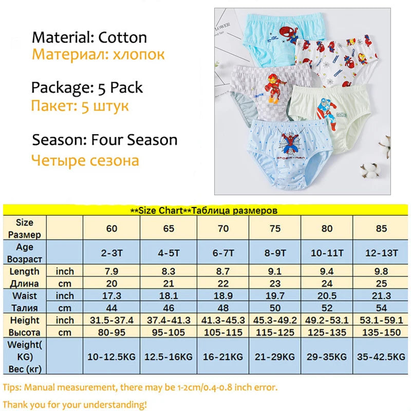 Exquisite Boxed 5-Piece Boys' Spider-Man Cotton Underwear - Image 2