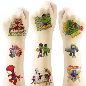 2pcs Marvel Spider-Man Temporary Tattoo Stickers