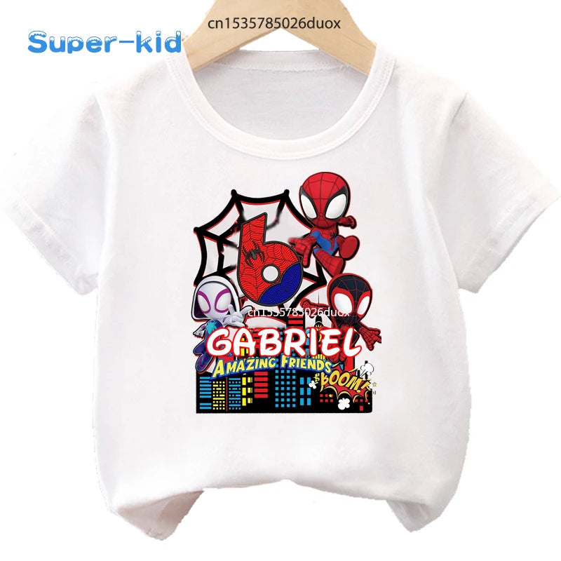 Personalized Spidey and His Amazing Friends Birthday T-Shirt - Image 4
